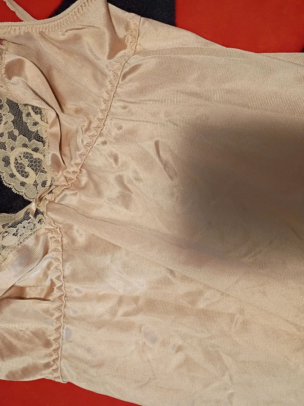 Lace-Trim Slip in Light Beige Dress - Picture 2 of 7